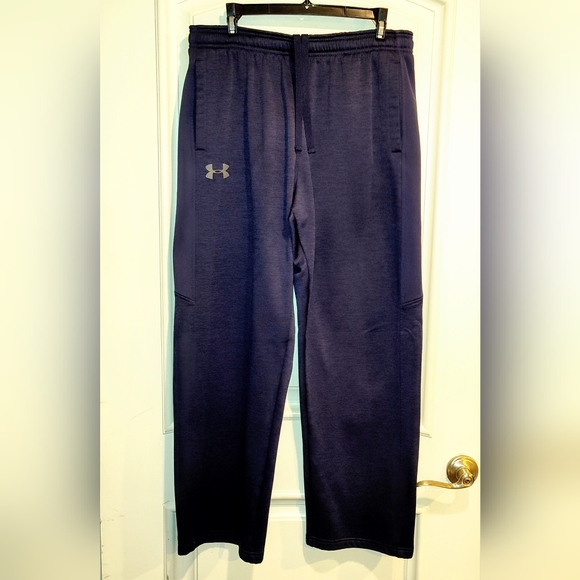 MEN'S UNDER ARMOUR STORM COLD GEAR HEATHER NAVY BLUE SWEATPANTS / JOGGERS SIZE L - Picture 1 of 8
